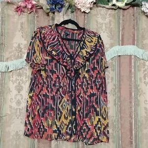 (East 5th) Sheer Blouse V-Neck -Size 2X